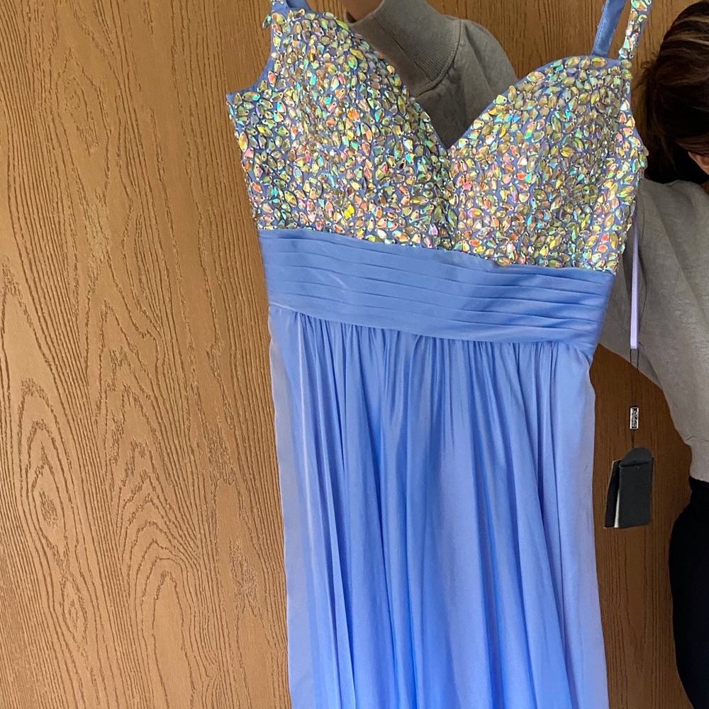 La Femme Prom dress gown 6 NWT periwinkle blue
